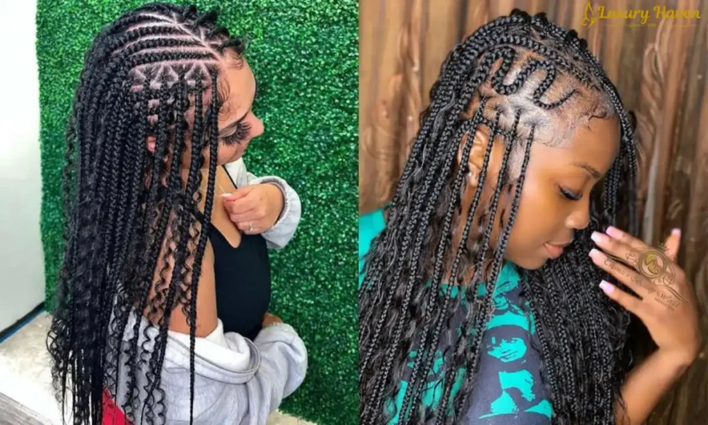 Crown Cascade Cornrows Style